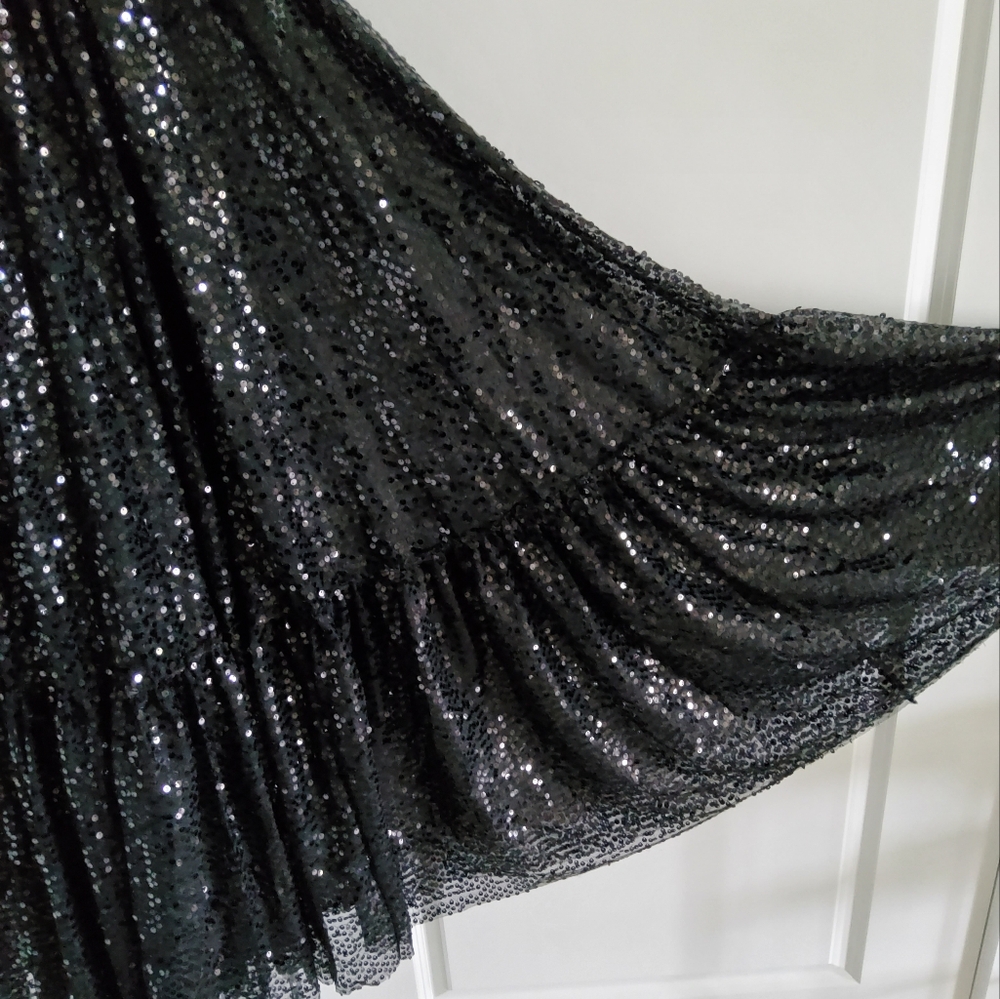 Selkie Black Princess Sequin Gown - Picture 13 of 16
